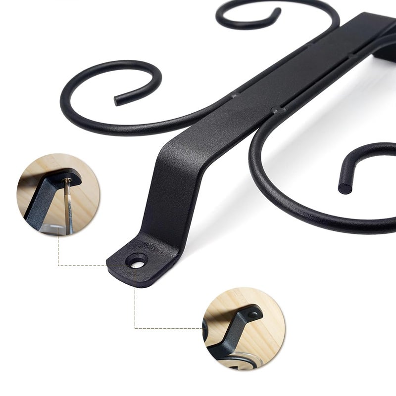 GeLive 9-inch Under Cabinet Wine Glass Holder Stemware Rack Glass Storage Hanger With 4 Hooks Organizer for Kitchen Bar RV (Black) - Image 2